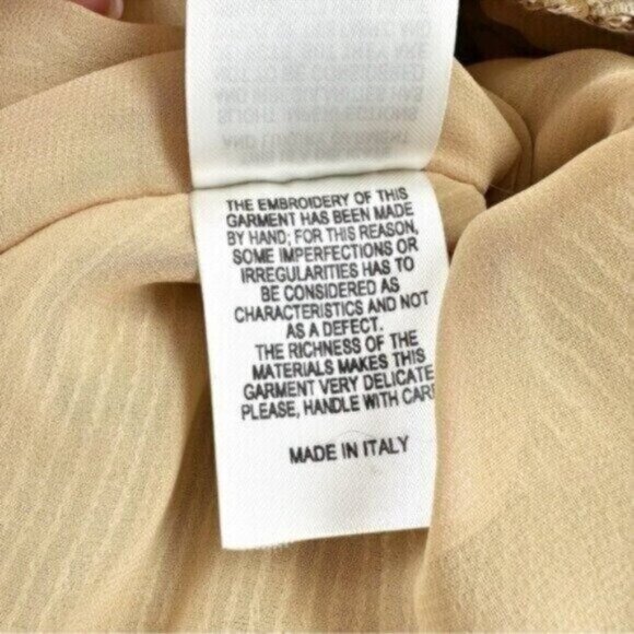 Redemption Runway Gold Sequin Draped Floral Turtleneck Mini Dress Size L - Picture 14 of 16